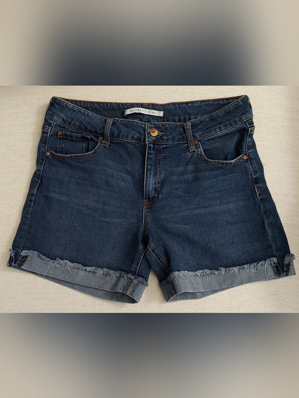 Celebrity Pink Dark Blue Denim Shorts. Size 11/30. B-256